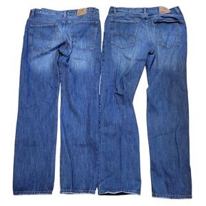 Lot of 2 Aeropostale Essex Straight Men's Jeans 34x33 100% Cotton Heavyweight